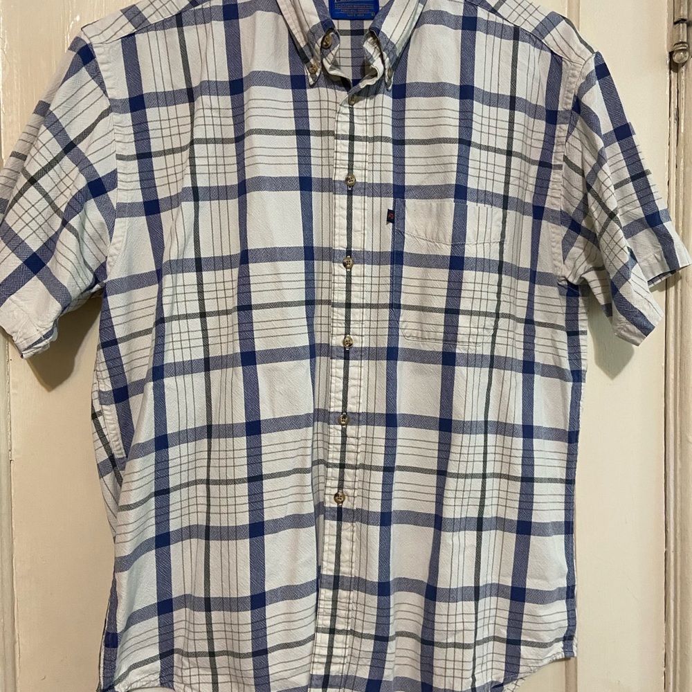 Pendleton Plaid Shirt Button Up Short Sleeve‎ 100% Cotton Men's Size Large - Picture 6 of 12